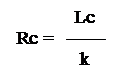 Text Box: 	   Lc          
 Rc =   —— 
	    k
