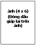 Text Box: ảnh (4 x 6)
(Đóng dấu giáp lai trên ảnh)

