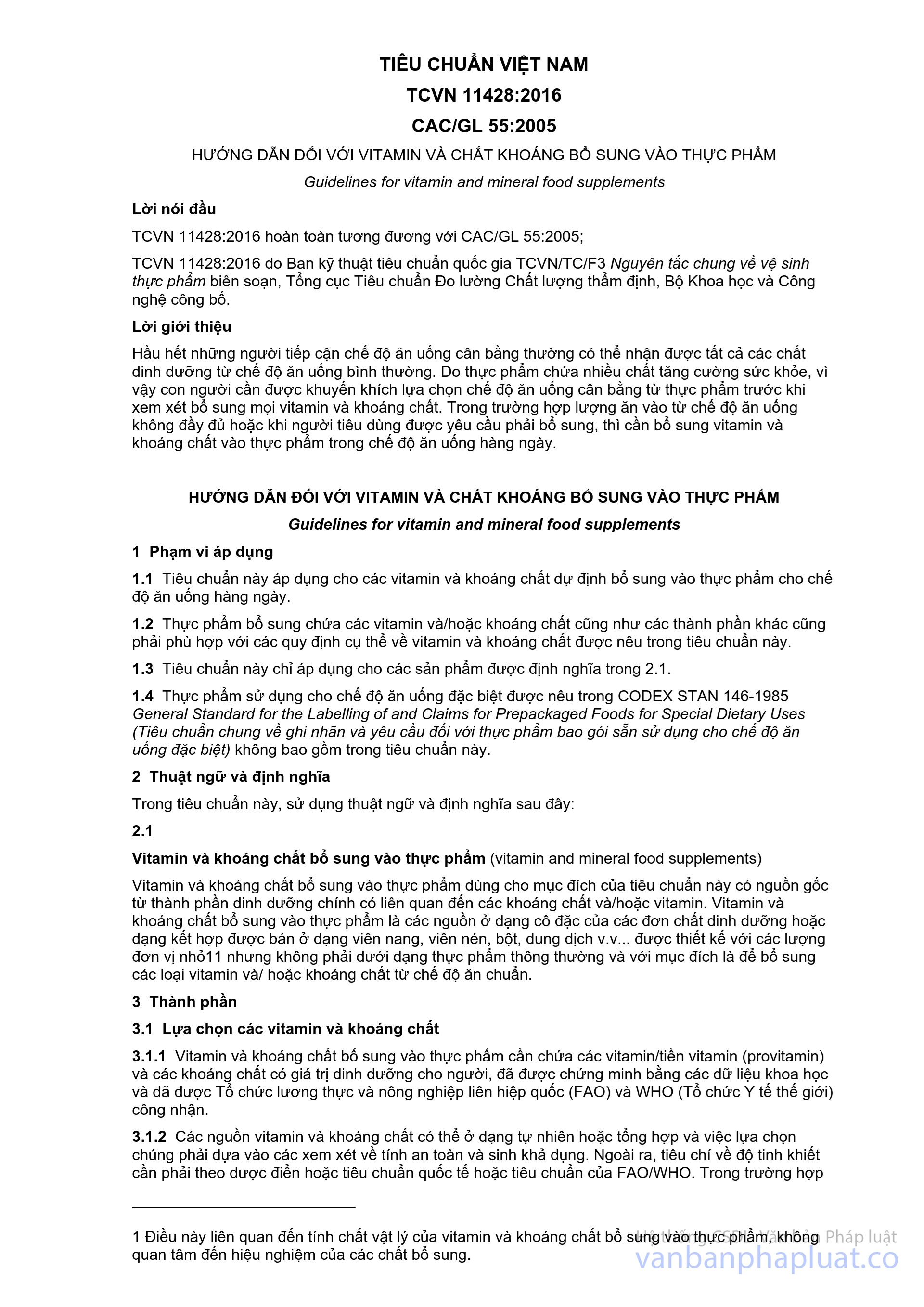 Tiêu chuẩn quốc gia TCVN 114282016 (CAC/GL 552005) về Hướng dẫn đối