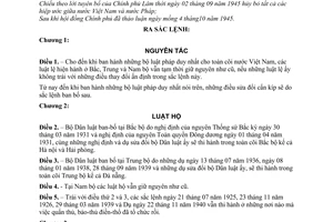Sắc lệnh 03-SL giữ nguyên luật lệ hiện hành Bắc, Trung Nam bộ