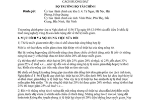 Thông tư 430 chính sách miễn giảm thuế nông nghiệp vùng đã cải cách ruộng đất