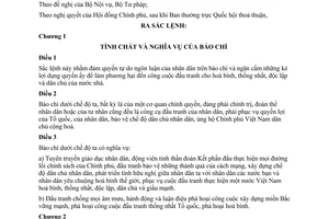 Sắc lệnh 282/SL quy định chế độ báo chí