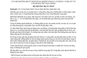 Thông tư 301-BTBTP/TT bài trừ nạn cờ bạc