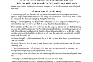 Nghị quyết vấn đề đấu tranh thực hiện thống nhất nước nhà