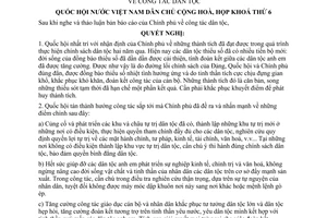 Nghị quyết công tác dân tộc