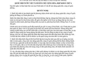 Nghị quyết vấn đề xây dựng quân đội, củng cố quốc phòng