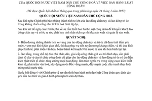 Nghị quyết Luật Công Đoàn