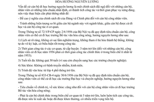 Thông tư liên bộ 002-TT-LB cử cán bộ đi học trường chuyên nghiệp bổ túc văn hóa hưởng nguyên lương