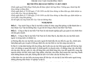 Nghị định 50-NĐ tách Công ty Đại lý tàu biển ra khỏi tổ chức cảng Hải-phòng để trực thuộc Cục Vận tải đường thủy