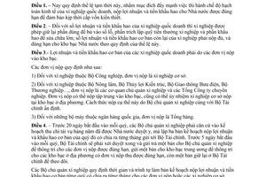 Thể lệ tạm thời 132-TTg nộp tiền lợi nhuận khấu hao xí nghiệp quốc doanh