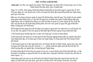 Thông tư 145-TTg xây dựng chấp hành kế hoạch ngoại hối