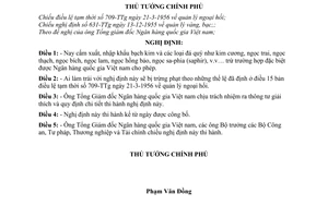 Nghị định 168-TTg cấm xuất, nhập khẩu bạch kim và các loại đá quý