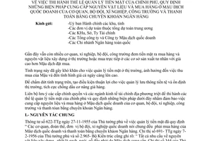 Thông tư 03-TT/LB thi hành thể lệ quản lý tiền mặt Chính phủ, quy định biện pháp cung cấp nguyên vật liệu mua hàng Mậu dịch quốc doanh