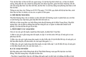Thông tư 235-TTg quy định thể lệ báo bão