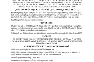 Sắc luật 002/SLT quy định phạm pháp quả tang, khẩn cấp khám người phạm pháp quả tang