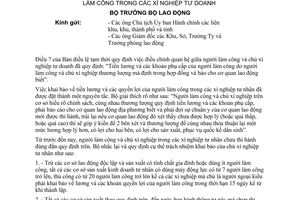 Thông tư 09-LĐ/TT quy định khai báo lương quyền lợi người làm công xí nghiệp tư doanh