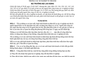 Nghị định 64-LĐ/NĐ quy định thể lệ khai trình về việc giữ gìn vệ sinh và bảo vệ an toàn trong các xí nghiệp tư doanh