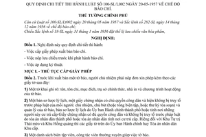 Nghị định 298-TTg chế độ báo chí hướng dẫn luật 100-SL/L002