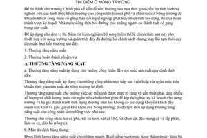 Thông tư 16-TT/NL tạm thời thực hiện tiền thưởng áp dụng thí điểm nông trường