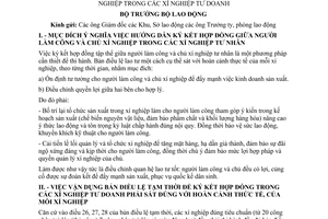 Chỉ thị 19-LĐ/LT hướng dẫn ký kết hợp đồng người làm công chủ xí nghiệp xí nghiệp tư doanh