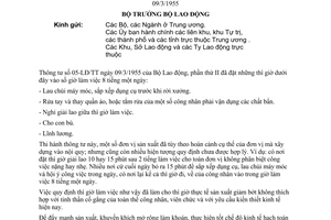 Thông tư 16-LĐTT sửa đổi thì giờ làm việc quy định trong Thông tư 05-LĐ/TT