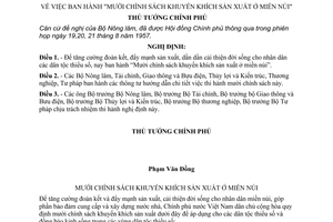 Nghị định 410-TTg "Mười chính sách khuyến khích sản xuất ở miền núi"