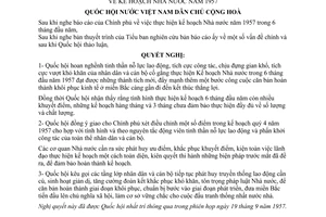 Nghị quyết kế hoạch Nhà nước năm 1957