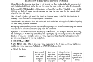 Thông tư liên bộ 34-TT/LB chế độ làm việc phụ cấp bồi dưỡng sức khỏe thợ lặn