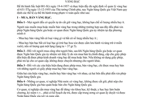 Thông tư 7-PH/TT cất giữ mua bán vận chuyển gia công chế biến đồ bằng vàng bạc