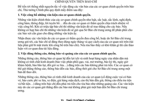 Thông tư 491-TTg đăng văn kiện thông cáo thông báo cơ quan chính quyền trên báo chí