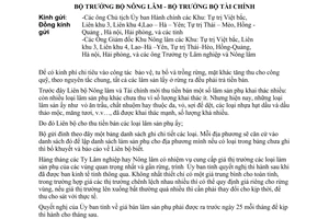 Thông tư liên bộ 5-LB/TT thu tiền bán lâm sản phụ