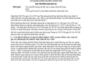 Thông tư 6093-PL giải thích chế độ quân nhân phục viên chuyển sang cơ quan chính quyền đoàn thể