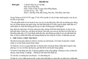 Thông tư 6167-CQTT tổ chức thị trấn