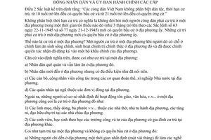 Thông tư 31-TC/TT bầu cử Hội đồng nhân dân Ủy ban Hành chính các cấp giải thích cư trú quy định điều 2 Sắc luật bầu cử