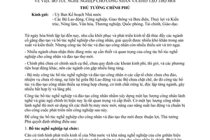 Chỉ thị 013-TTg bổ túc nghề nghiệp cho công nhân đào tạo thợ mới