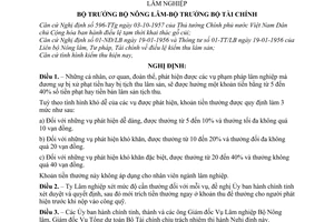 Nghị định 01-NĐ/LB chế độ tiền thưởng cho người phát hiện các vụ phạm pháp lâm nghiệp