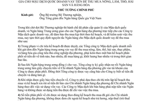 Chỉ thị 14-TTg quy định tạm thời nguyên tắc Ngân hàng quốc gia cho Mậu dịch quốc doanh vay tiền thu mua nông, lâm thổ hải sản hàng hóa