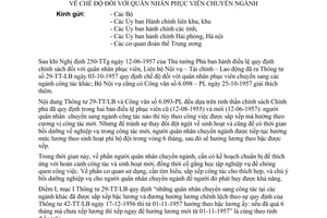 Thông tư 19-NV/CB chế độ quân nhân phục viên chuyển ngành Giải thích bổ sung Thông tư 29-TT/LB