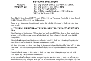 Thông tư 06-LĐTT hướng dẫn xây dựng tiêu chuẩn kỹ thuật công nhân