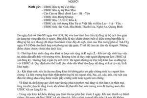 Thông tư 30-NV-DC thi hành điều lệ đăng ký hộ tịch đơn giản tại vùng dân tộc ít người