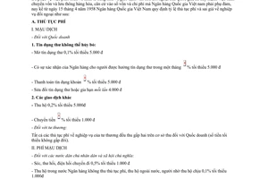 Thông tư 906-VF/TT thủ tục phí sai giá nghiệp vụ đối ngoại Ngân hàng