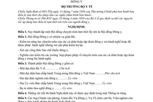 Nghị định 397-NĐ/ĐY thành lập một Hội đồng chuyên môn lâm thời lấy tên là Hội đồng Đông y