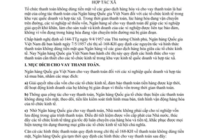 Chỉ thị 170-KH cho vay thanh toán khu vực kinh tế quốc doanh hợp tác xã