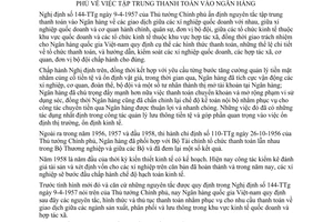 Thông tư 168-KH tập trung thanh toán Ngân hàng hướng dẫn Nghị định 144-TTg