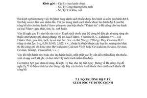 Thông tư 3326-BYT-DC lưu hành thuốc