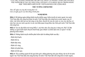 Nghị định 248-TTg Tổ chức việc kiểm dịch tại các hải cảng, sân bay, cửa khẩu quan trọng khác dọc theo biên giới nước Việt Nam dân chủ cộng hòa