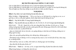 Nghị định 44-NĐ Sửa đổi Luật đi đường bộ Nghị định 48-NĐ ngày 03-12-1955