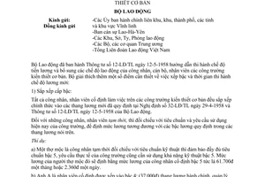 Thông tư 941-LĐ/TL xếp bậc thời gian thi hành lương mới công trường kiến thiết cơ bản