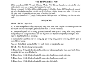 Nghị định 270-TTg quy định chế độ lương cho khu vực hành chính, sự nghiệp