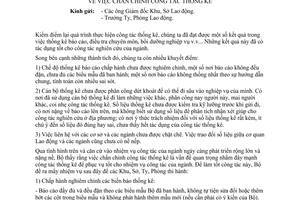 Chỉ thị 1005/LĐTK chấn chỉnh công tác thống kê